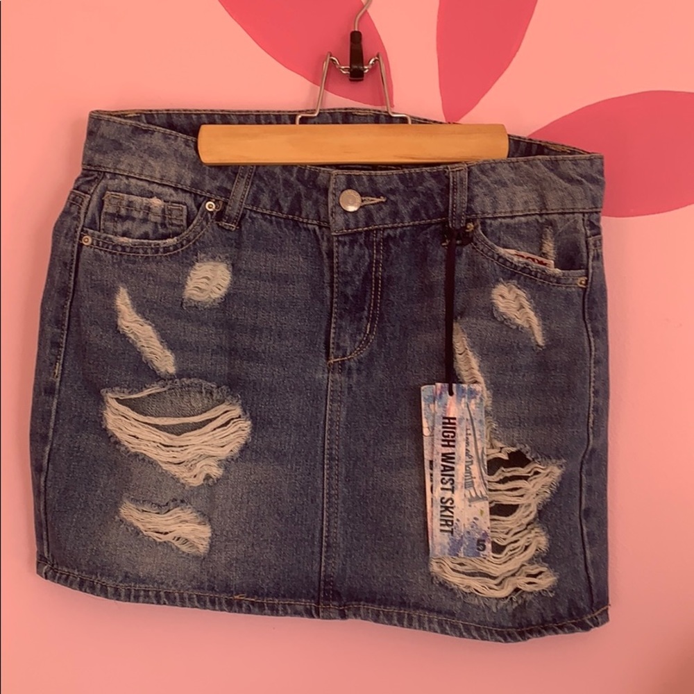 High Waist Denim Skirt